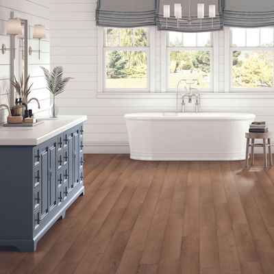 luxury vinyl floors in a Louisiana bathroom